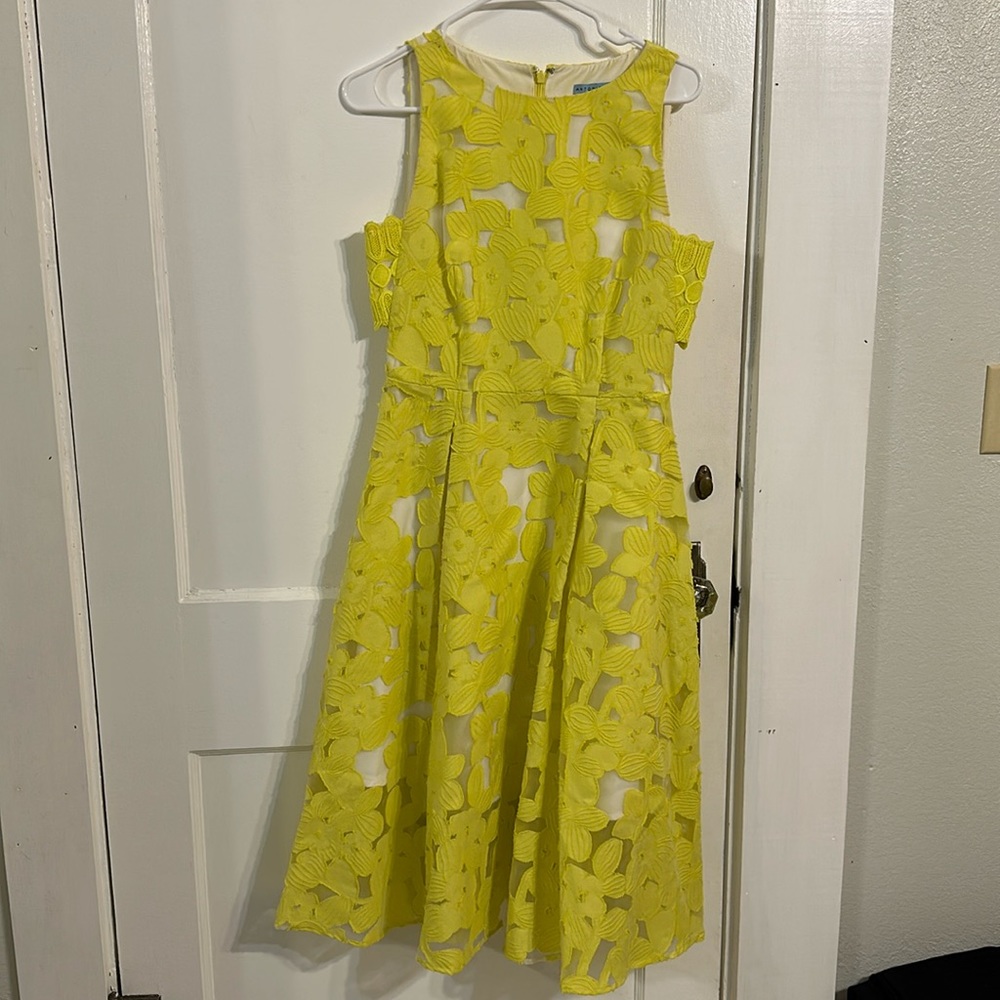 Antonio Melani Size 4 Vibrant Yellow A-Line dress